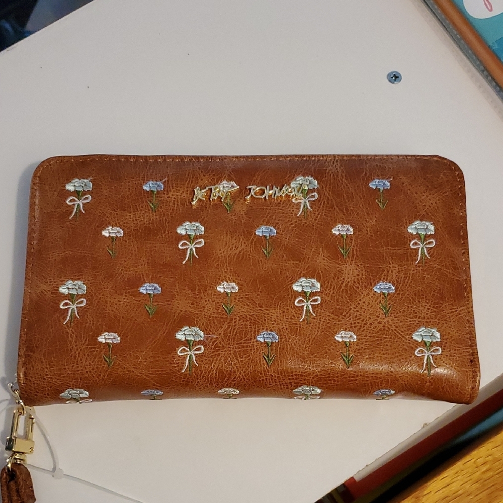 Brown Floral Wallet Betsey Johnson